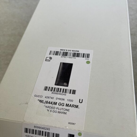 Gucci 428740 Men's Black Leather GG Marmont Vertical Wallet, Boarded Plutone - Picture 13 of 15